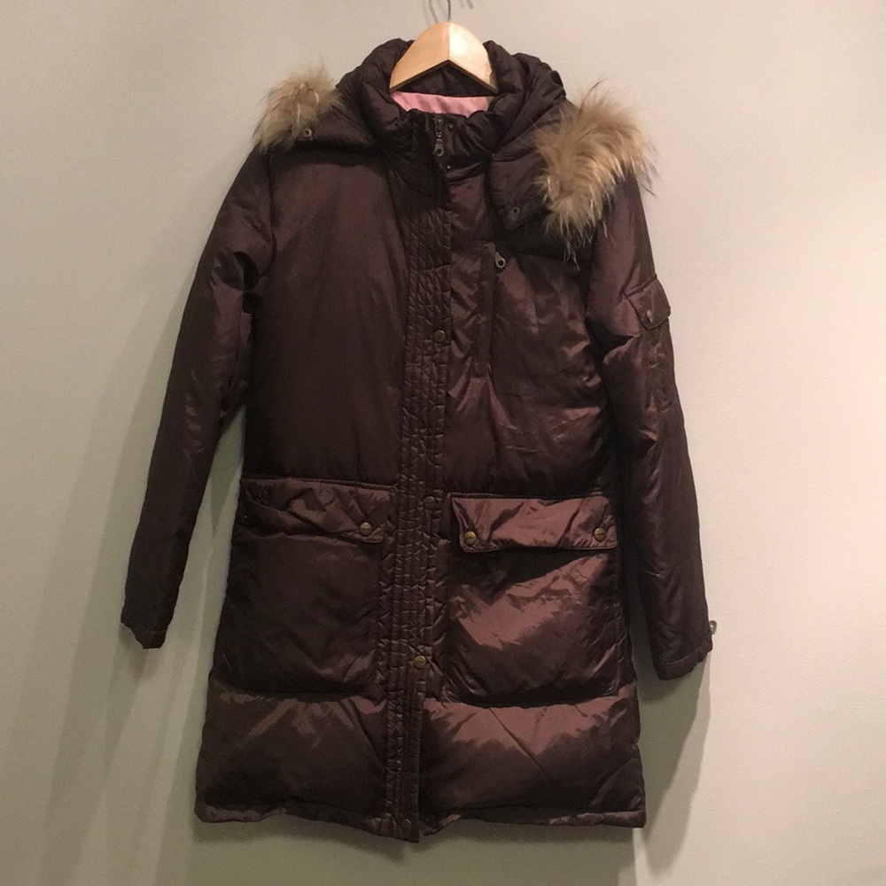 DKNY puffy winter parka in brown